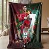 Portugal Football Printed Flannel Blanket Skin Friendly Warm Decorative Throw for Indoor Couch Bed Daily Use