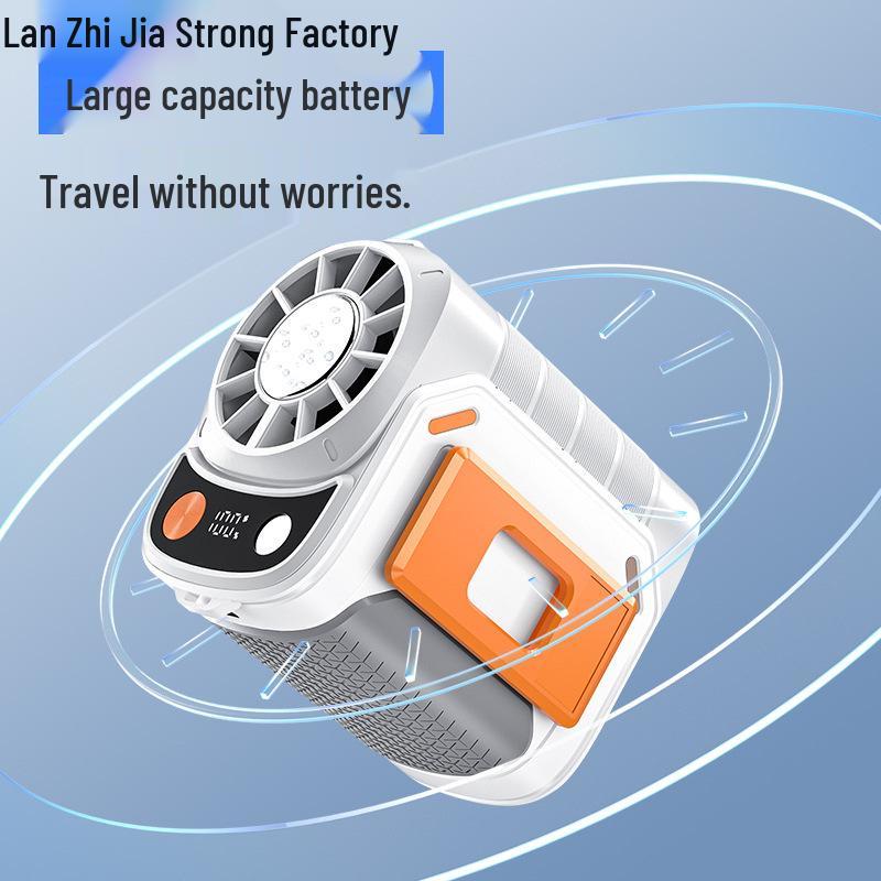 Portable 6000mAh Cross-body Waist Fan with Ice Pack for Outdoor and Construction Use - 2025 Model