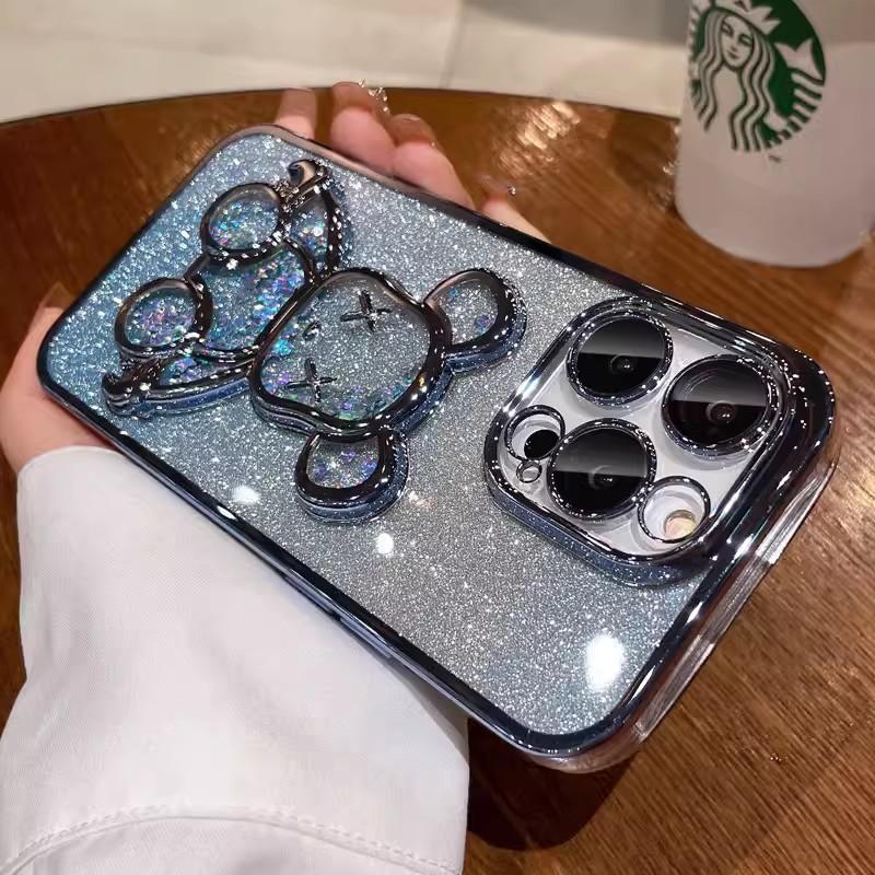 Подходит для чехла для телефона Iphone16 Gradient Sand Violent Bear, Apple 15ProMax с полной защитой от падения 14 Защитный чехол