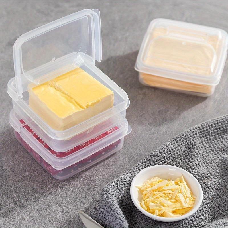 3pcs Butter Cheese Storage Box Portable Refrigerator Fruit Vegetable Fresh-keeping Organizer Box Transparent Cheese Container