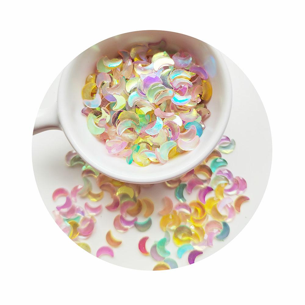 2024 New DIY Stickers Glitter Moon Resin Kawaii Cabochons Nail Art Decoration Slime Fillings Handmade Crafts