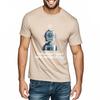 Mens tshirt Cotton Shirt Vintage Summer Boys tshirt Robot With Sun And Text Below Short Sleeve Solid Color O Neck Top Tees