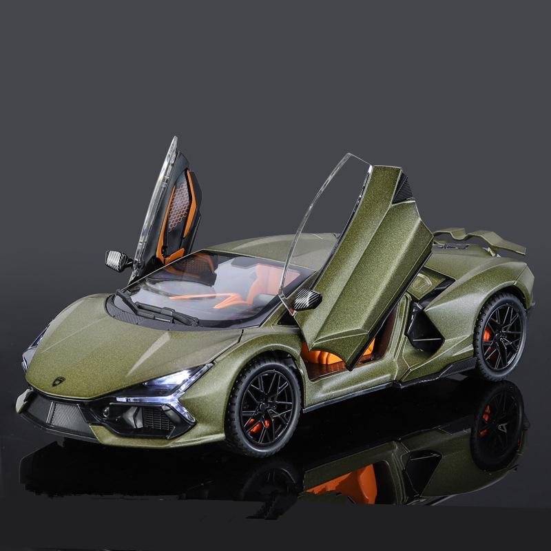 1/24 Lamborghini Revuelto Alloy Sports Car Model Diecast Metal Toy Racing Super Car Vehicles Model Sound and Light Simulation Children's Gift