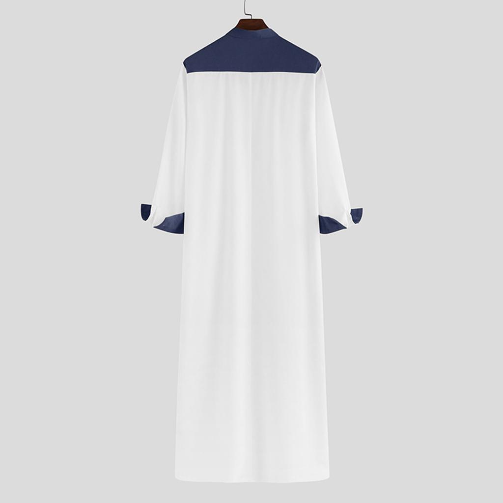 Cool and Handsome Menswear Men's Saudi Arabic Long Sleeve Robe Ramadan Muslim Dress Middle Islamic Clothing