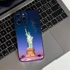 Америка США Флаг Статуя Свободы Чехол для телефона Для iPhone 17,16,15,14,13,12,11 Plus,Pro Max,XS,Мягкий силиконовый Черный чехол