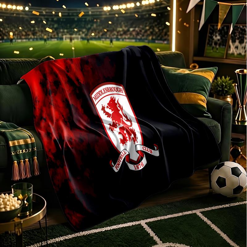 Football Club Middlesbrough Throws Blanket Flannel Blankets Plush for Couch Bed Gifts for Men Women Travel picnic blanket Christmas fan gifts
