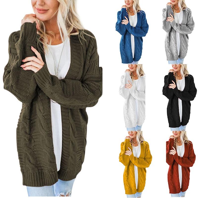 Fashionable Casual Knitted Sweater With Loose Long Sleeve Women Cardigan