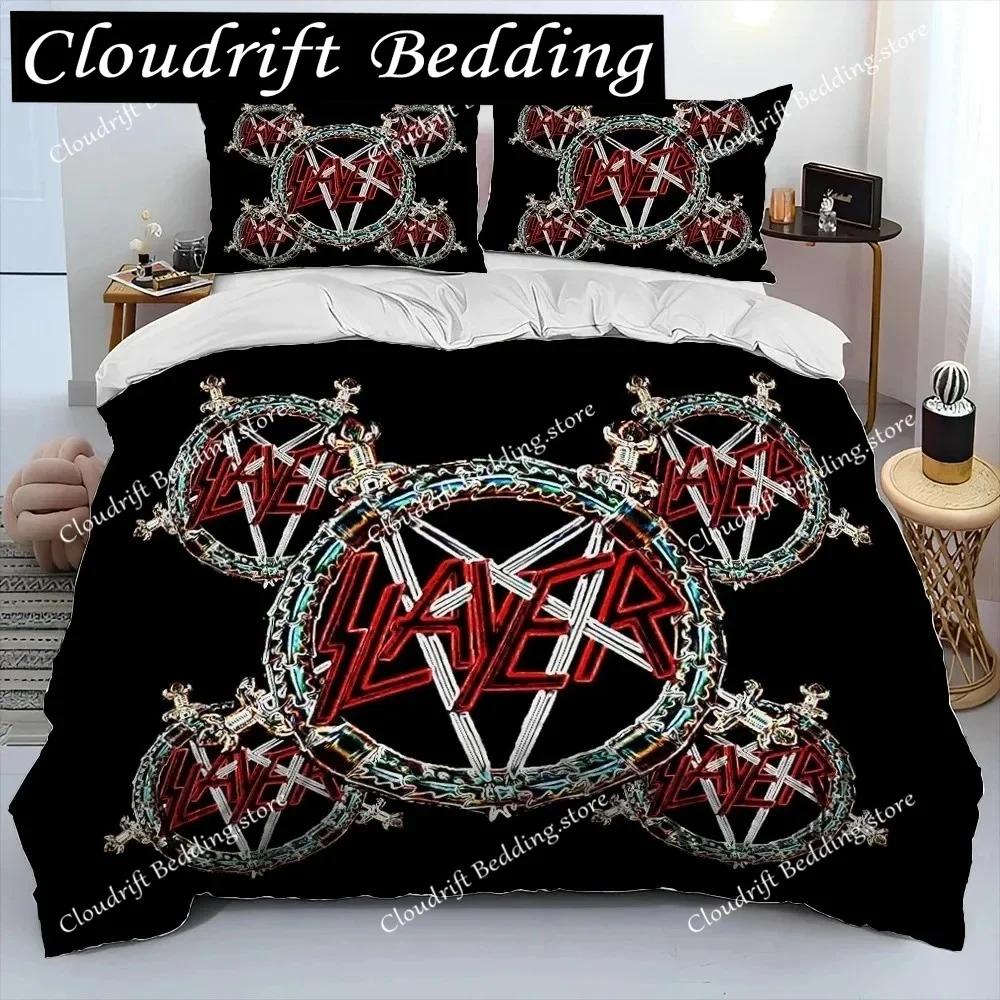 Комплект постельного белья с одеялом, тематика хэви-метал группы Slayer, пододеяльник, комплект для кровати, покрывало, наволочка, размер King Queen, Подарок0