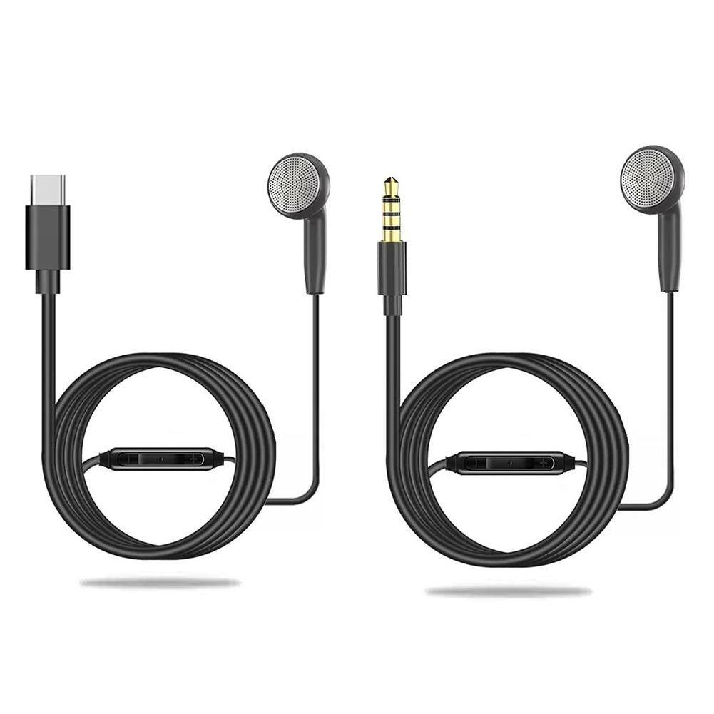 Проводные наушники-вкладыши 3,5 мм/Type-c, проводные наушники с микрофоном и регулятором громкости для мобильного телефона, MP3, радио, BT аудиоприемник