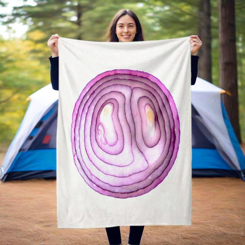 1pc Cookies, watermelon, onion pattern blanket, all season lightweight home office outdoor nap multifunctional blanket