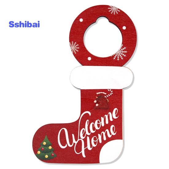 Рождественская деревянная дверная ручка, украшение, Санта-Клаус, снеговик, чулок, праздничный декор, дверная ручка, вешалка, подвеска, товары для вечеринок