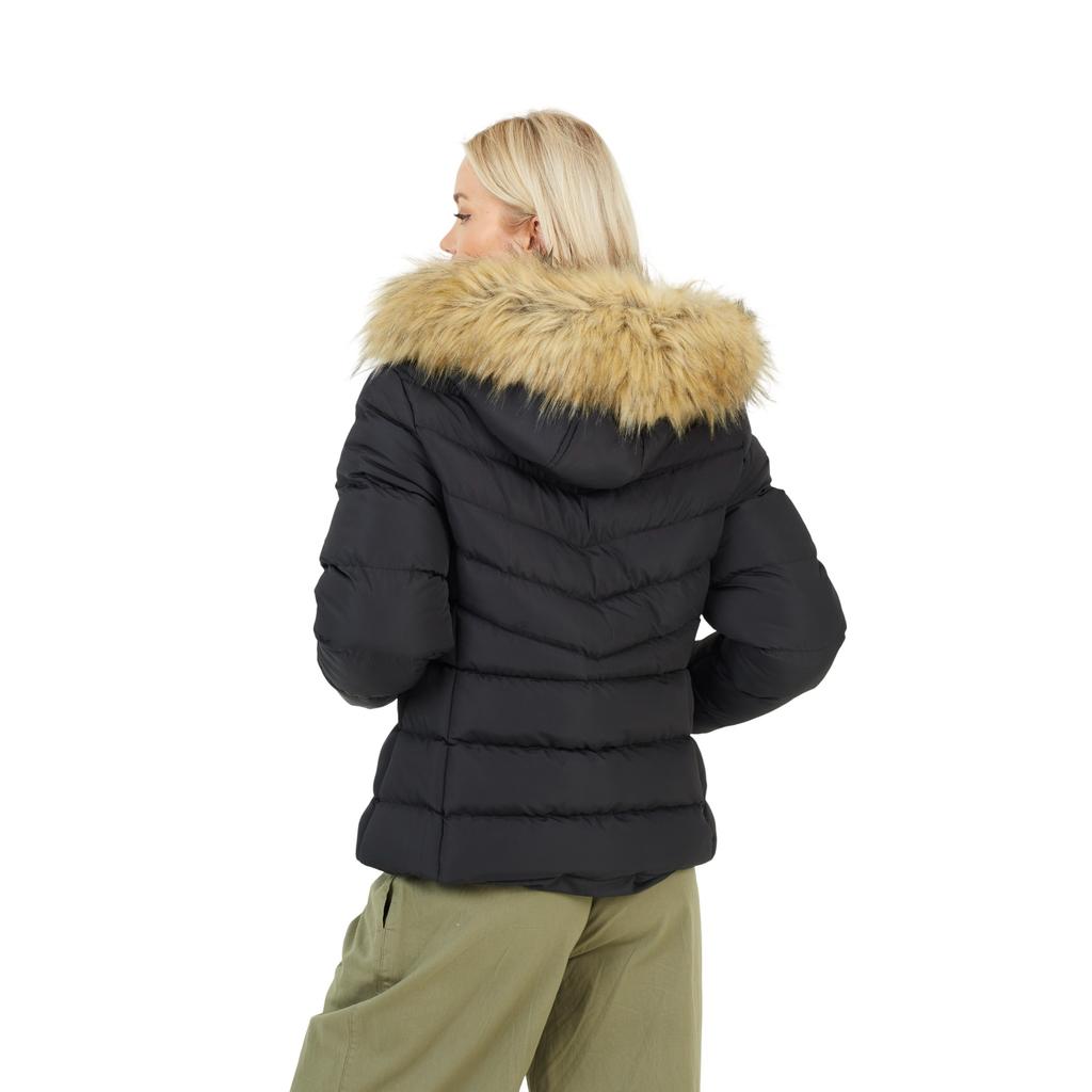 Brave Soul Womens/Ladies Short Quilted Detachable Hood Padded Jacket