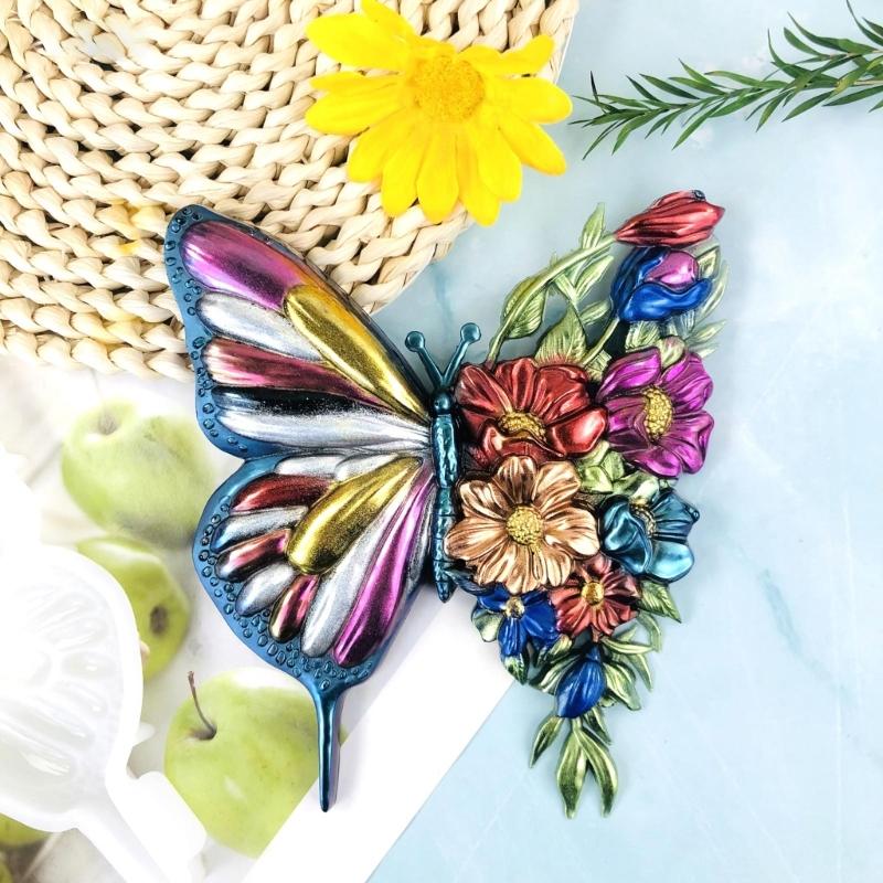 Butterfly Silicone Molds 3D Animal Resin Mold Large Butterfly Statue Making Epoxy Casting Mould for Wall Hanging Door