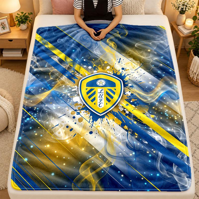 Фланелевое одеяло Leeds United Football Теплое Мягкое Плед для использования на диване кровати в гостиной