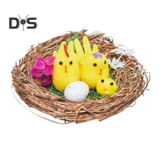 Пасхальные меховые цыплята, мини-плюшевые имитационные цыплята, кролики, украшения с гнездом, пушистые животные, игрушки, пасхальные яйца, наполнитель для детей, украшение для дома и сада своими руками