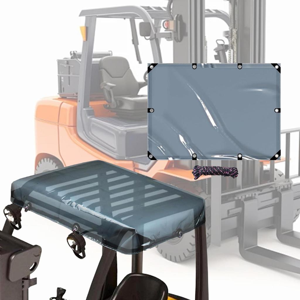 Forklift Cover Rain Canopy Easy to Install PVC Heavy Duty Colored Transparent Rainproof