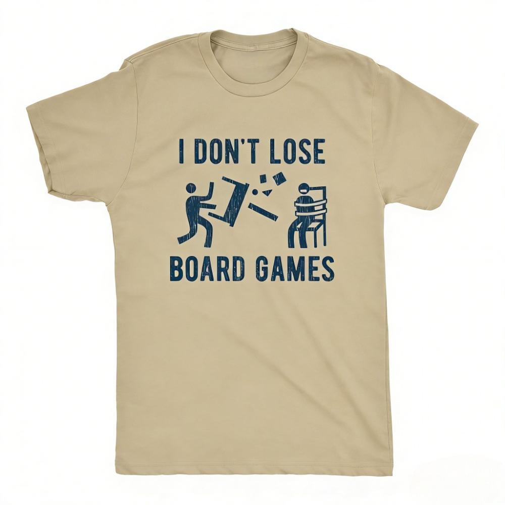 I Dont Lose Board Games Funny TShirt Retro Style Gamer Gift Shirt Men Women Unisex Daily Life Casual Cotton Short Sleeve
