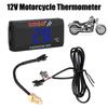 0~120°C Monitor Digital LCD Display Motorcycle Thermometer 12V Temperature Meter Water Tank Retrofit Red Blue Indicator Warning With Sensors