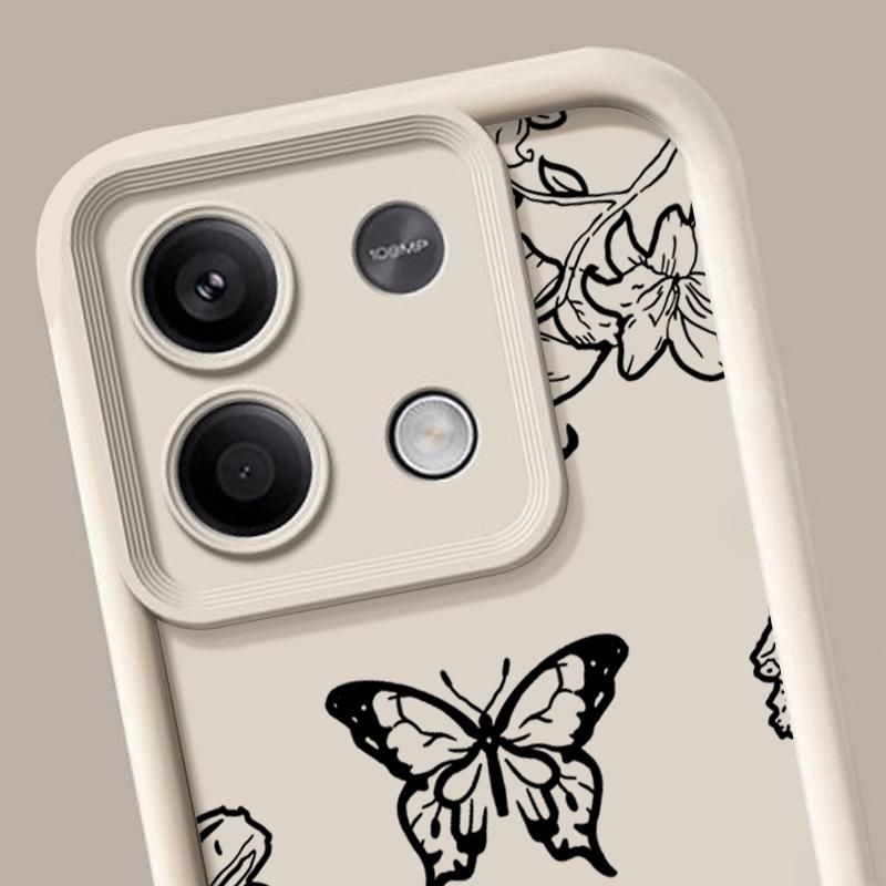 Fashion Butterfly Flower Pattern Phone Cover For Xiaomi 13T Pro 11T Poco F6 X6 Pro M6 Pro Redmi Note 13 Pro 12 4G 11 10 Pro Max Soft Shockproof Case