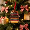 Whimsical Book Shape Ornaments Christmas Ornament 2D Acrylic Stacking Tree Hanging Literary Gifts for Readers Decoration with Inspirational