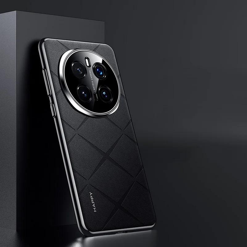 Для Honor Magic 7 Pro Роскошный кожаный чехол с покрытием рамки для Huawei Honor Magic7 Pro 6pro Magic 6 RSR Гальванизированная рамка Защитный противоударный бампер