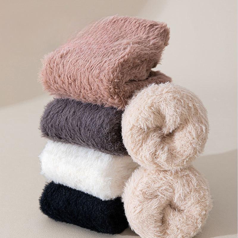 Низкие нескользящие носки для пола, носки из кораллового флиса, женские осенне-зимние утолщенные теплые короткие носки из флиса, домашние носки для сна, носки-лодочки