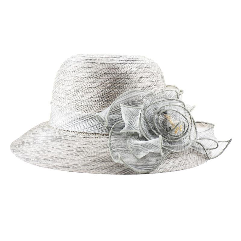 Eugen yarn bucket hat big flower decoration summer milliner travel shade bucket hat hat