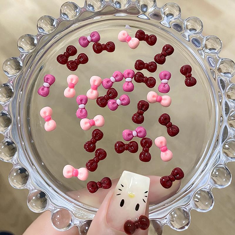 60/90/120 шт. Резиновые бантики, аксессуары для нейл-арта, Кавайная девушка, Аниме, Мультяшные ногти, Сборка, Сделай сам, Красота, Маникюр, Декор