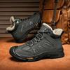 Высококачественные мужские толстые зимние ботинки из бархата, теплые, на шнуровке, базовые ботинки, повседневные короткие ботинки для отдыха на природе, удобная мужская обувь для походов