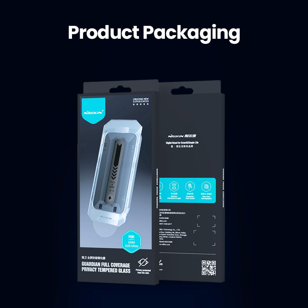 NILLKIN For Samsung Galaxy S25 Ultra Glass Guardian Full Coverage Privacy Tempered Glass Screen Protector Film