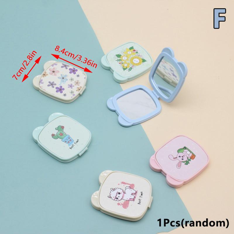 Handheld Makeup Mirror Double Sided Mini Portable Pocket Folding Round Makeup Mirror For Travel Beauty Cosmetic Tool