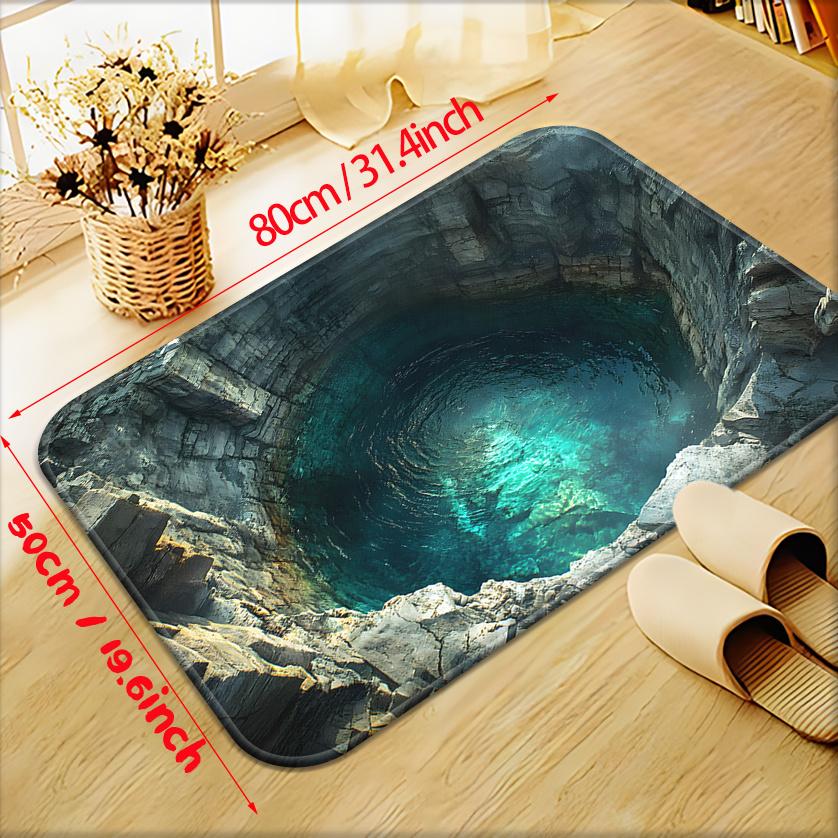 Коврик-водоворот для прихожей 3D-иллюзия коврик для ванной, Уникальный декор пола для помещений и улицы Противоскользящий ковер можно стирать в машине