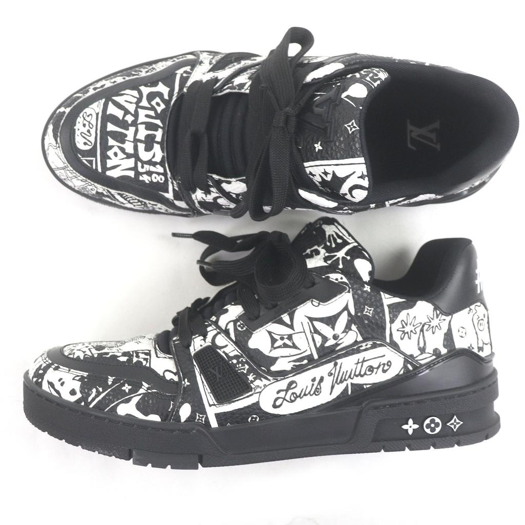 Отличные кроссовки с низким вырезом LOUIS VUITTON Линия LV Trainer Черный Б/у