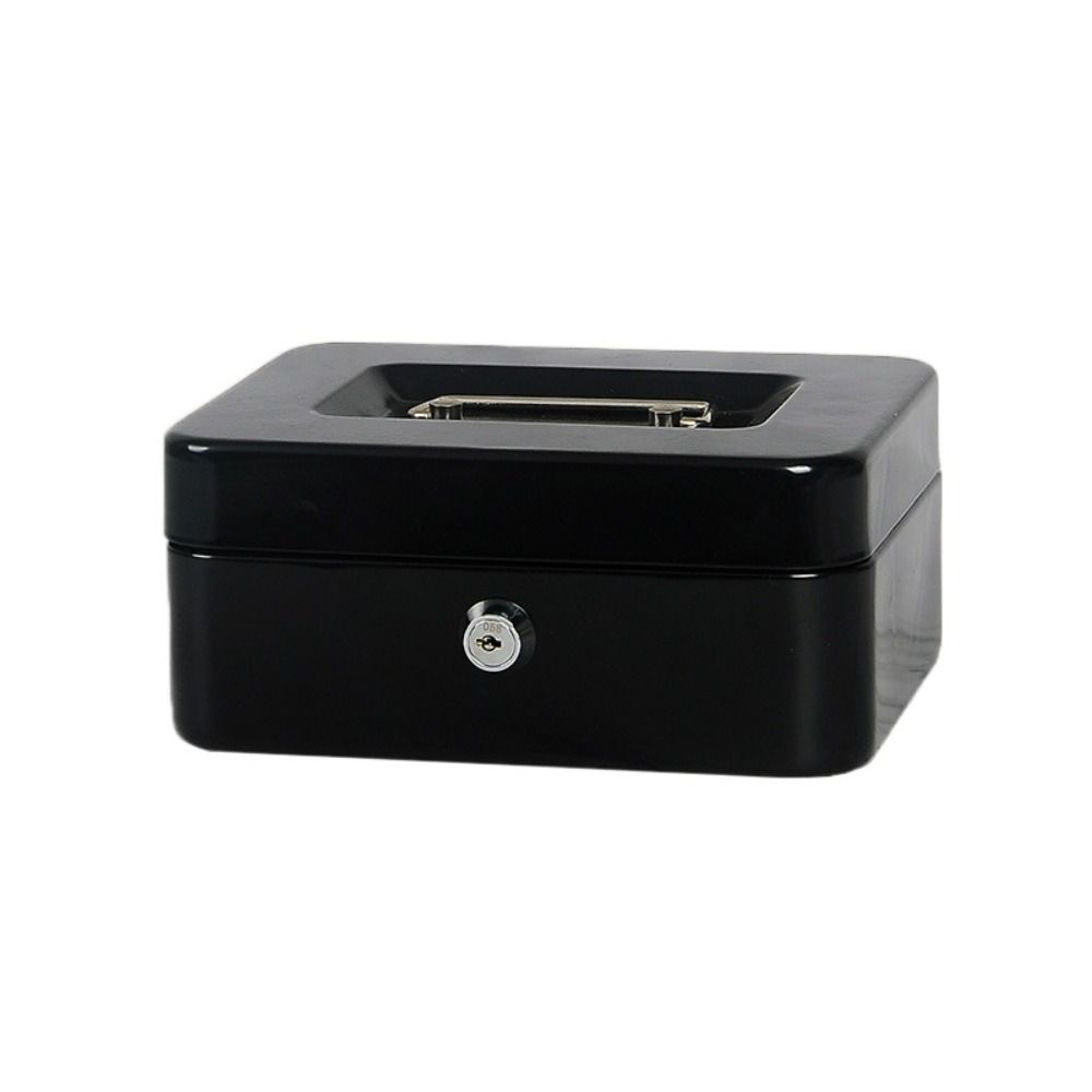 Двойной металлический ящик для денег, надежный замок, ящик для хранения, прочный органайзер для экономии денег, для малого бизнеса