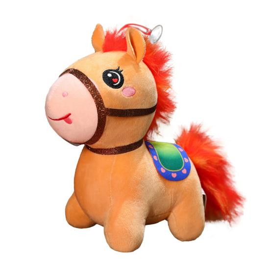 Кукла Лошадь Год Лошади Плюшевая игрушка в китайском стиле Пони на удачу Наполнитель из ПП хлопка Зодиакальная плюшевая фигурка для благословений