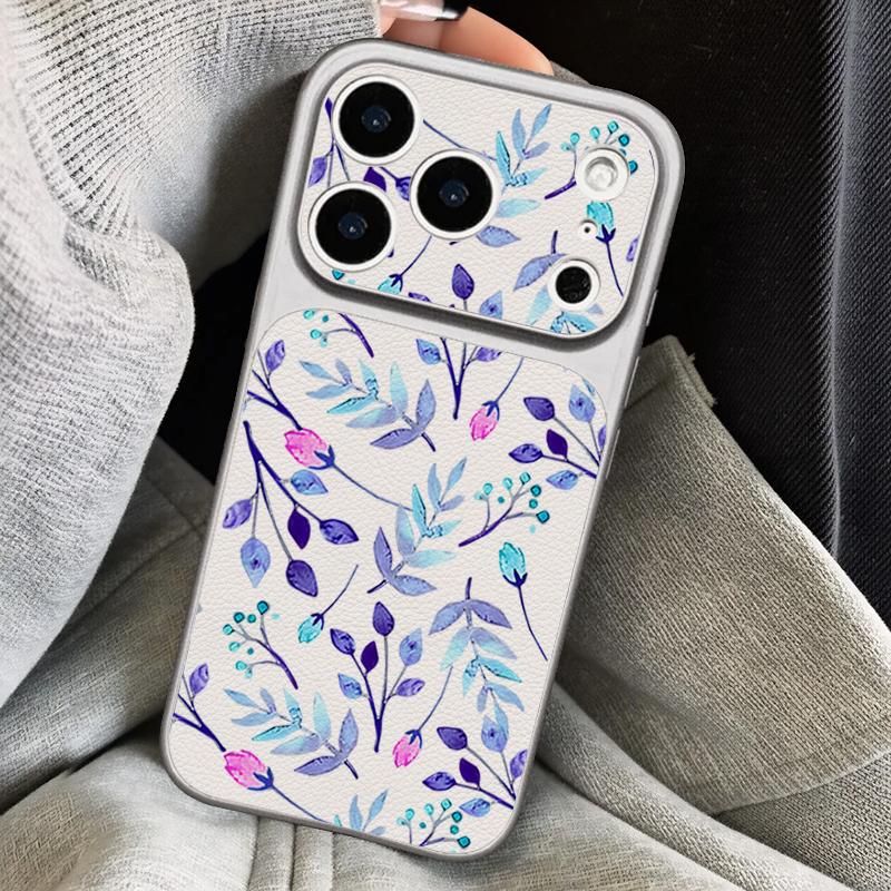 Черный Цветок Лотоса Кожаный Шнурок Чехол Для iPhone 18 Pro Max Гибридный TPU+PU Противоскользящая Мягкая Крышка Для iPhone 17 16 15 14 13 Pro Max