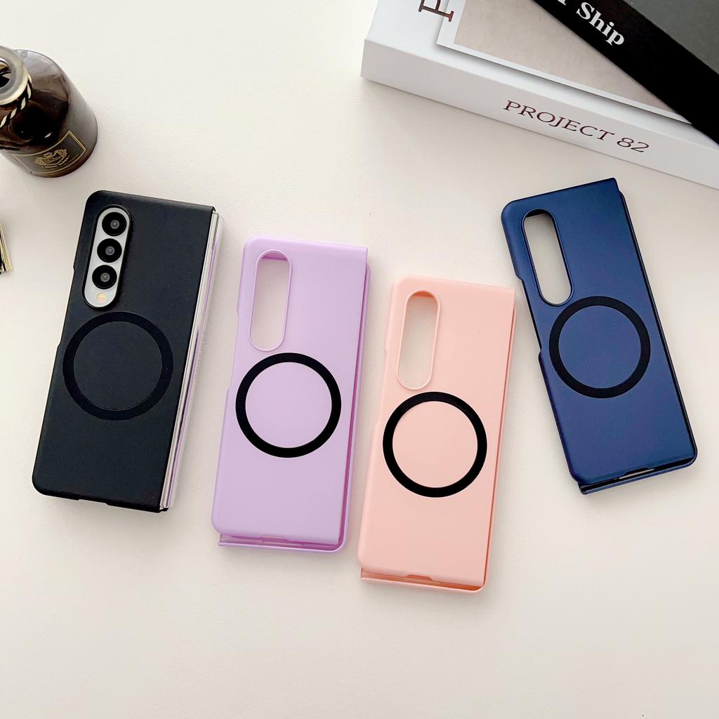Skin Feel Case For Samsung Galaxy Z Fold 3 4 Fold4 For Magsafe Magnetic Wireless Charging Zfold3 Protection Shockproof Cover