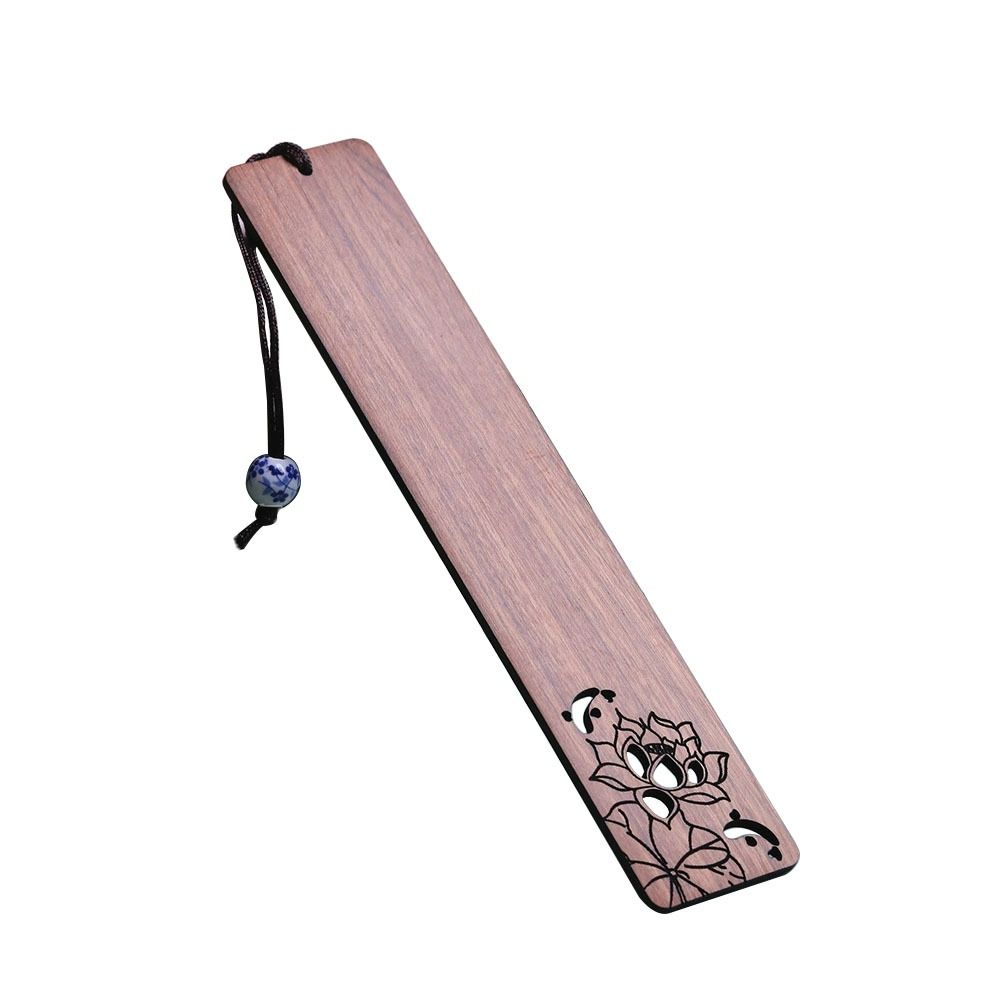 Деревянная винтажная закладка канцелярские товары в китайском стиле зажим для книги пруд с лотосами лунный свет ретро маркер страницы книги для любителей чтения