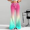 Women's Fashion Loose Drawstring Waist Gradient Printed Casual Sports Pants Casual Flared Pants