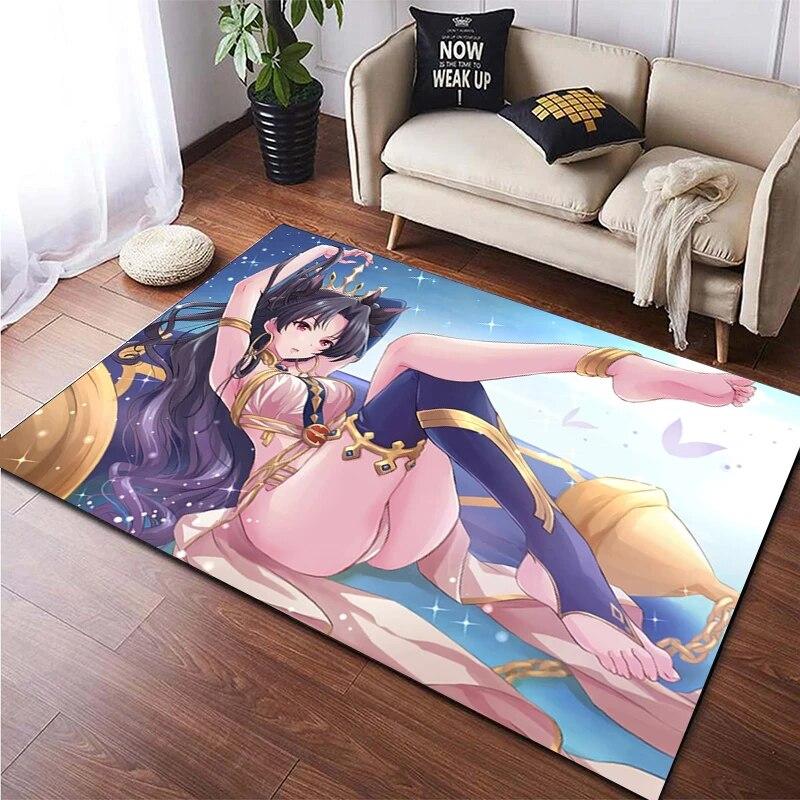 Горячий аниме сексуальная девушка, красивый ковер с принтом для гостиной, нескользящий коврик для спальни, современное украшение дома, напольный коврик для йоги