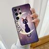 Funny Cute Cat Line Case For Samsung Galaxy S20 S21 S22 Note 20 Ultra 10 Plus 8 9 S23 5g S21 Plus Black Soft Funda Capa Cover