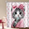 Cool Mens Funny Raccoon Shower Curtain Cute Gray Grey Animal in Bathtub Hilarious Modern Fun Artwork Cloth Fabric Waterproof