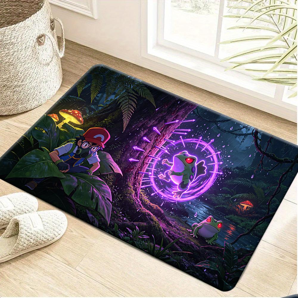 Pokemon Ash & Pikachu Desert Starry Sky Print Non-Slip Doormat Soft Floor Mat