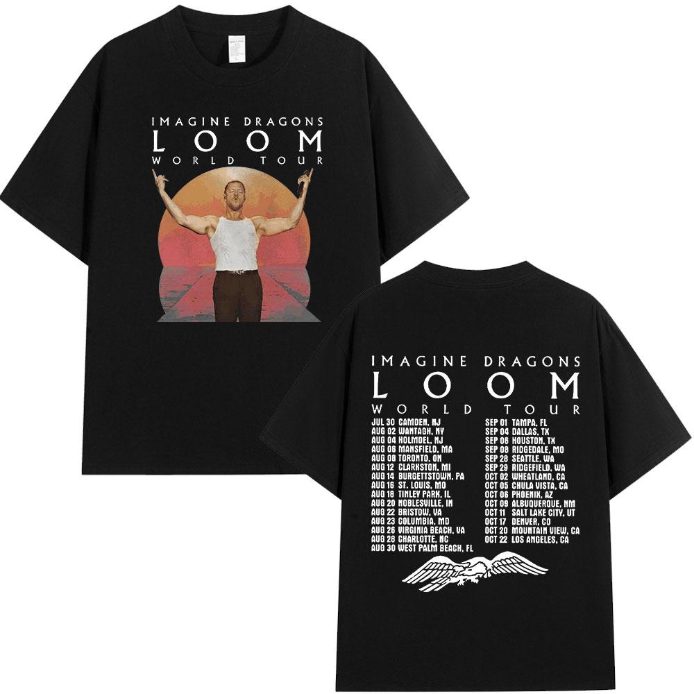 2025 Imagine Dragons Band Loom World Tour TShirt Men Women Clothing Rock Punk Gothic Tshirt Casual Cotton Oversized Tshirts