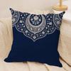 Navy Paisley Mandala Cushion Cover Pillow Case Short Plush Square Throw Pillow Covers Pillowcase Sofa Home Decor Gift