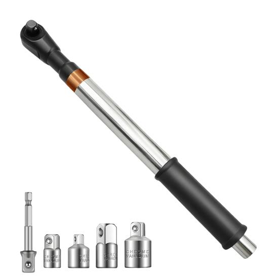 Offset Extension Wrench with Versatile Square Drive Adapters High Torque Output Multipurpose Impact Ratchet Wrench Extender Set