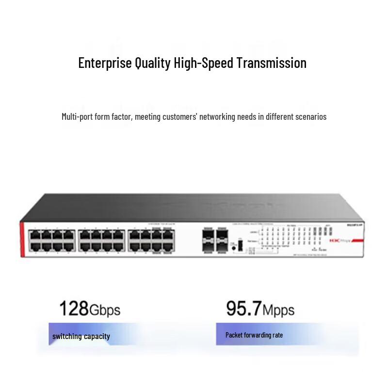 H3C BS228FX-P 24-Port Gigabit PoE Cloud Network Switch