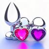 Clearance: Heart-Shaped Metal Anal Plug Set - 3-Piece Aluminum Alloy Set for Adults