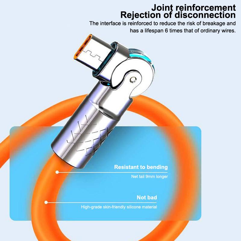 USB-кабель Type C 6A, быстрая зарядка 120 Вт, Г-образный 180 градусов для телефона, 1 м, 1,5 м, 2 м, для Poco, для игр