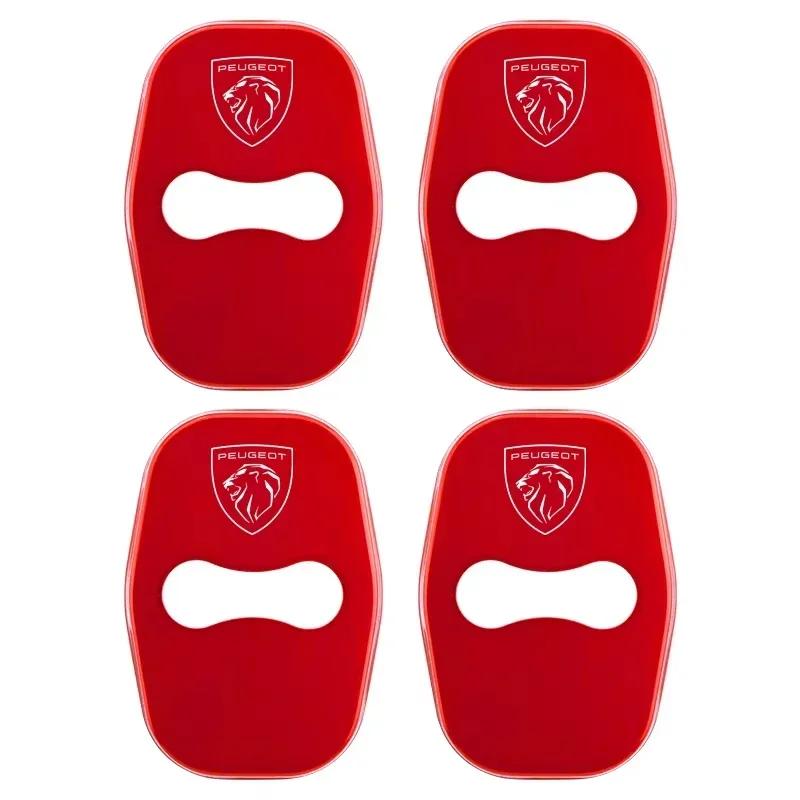 Car Sticker 2025 Hot 4Pcs Stainless Steel Car Door Lock Cover Stickers For Peugeot 208 3008 407 2008 508 206 308 307 Interior Au